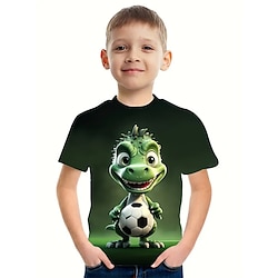 Jongens 3D Grafisch Tekenfilm Dinosaurus T-shirt Korte mouw Zomer Lente Modieus Basic Kinderen 4-12 jaar Strakke ronde hals Buiten Casual Dagelijks Normale pasvorm Lightinthebox