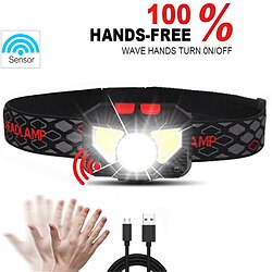 Headlamp Flashlight 1200 Lumen Ultra-Light Bright LED Rechargeable Headlight with White Red Light 2-Pack Waterproof Motion Sensor Head Lamp 8 Mode for Outdoor Camping Running Hiking Fishing