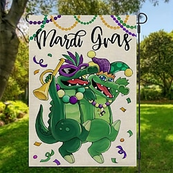 carnaval mardi gras tuin vlag thuis patio welkom vlag dinosaurus masker buiten decoraties parade Lightinthebox