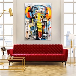 Light in the box handgeschilderd graffiti canvas cadeau banksy olifant canvas decor canvas cadeau abstracte kunst canvas gepersonaliseerde cadeaus geen lijst