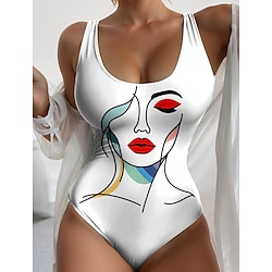 Light in the box Dames Zwemkleding Een stukje Monokini Zwempak Blote rug Buikcontrole Hoge taille Slank Vakantie Strand Kleding Geometrisch U-hals Mouwloos Badpakken