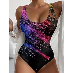 Light in the box Dames Zwemkleding Een stukje Monokini Zwempak Blote rug Buikcontrole Hoge taille Slank Vakantie Strand Kleding Geometrisch U-hals Mouwloos Badpakken