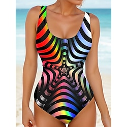 Light in the box Dames Zwemkleding Een stukje Monokini Zwempak Blote rug Buikcontrole Hoge taille Slank Vakantie Strand Kleding Ombre U-hals Mouwloos Badpakken