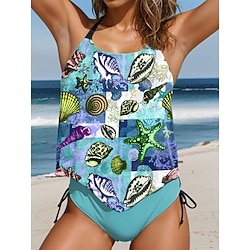 Light in the box Dames Zwemkleding Tankini 2 stuks Brutaal Zwempak Blote rug Vakantie Strand Kleding Kleurenblok Tropisch Halternek Mouwloos Badpakken