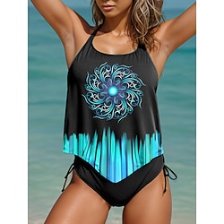 Light in the box Dames Zwemkleding Tankini 2 stuks Brutaal Zwempak Blote rug Vakantie Strand Kleding Ombre Ronde hals Mouwloos Badpakken