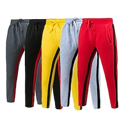 Light in the box Voor heren Atletische broek Joggingbroeken Jogger Broek Zak Trekkoord Elastische taille Effen Comfort Buitensporten Dagelijks Modieus Casual Zwart Geel Micro-elastisch