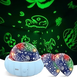 1 Set of 3 Themed Starry Night Projection Lamps - Multi-color night light 360 degree rotating dinosaur unicorn design suitable for bedroom ceiling creative sleep light perfect gifts