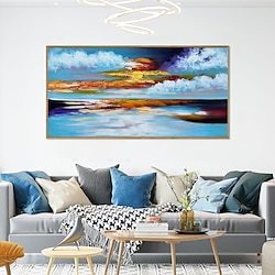 Light in the box handgemaakte olieverfschilderij canvas wanddecoratie moderne vintage abstracte gunstige wolken landschap voor woonkamer thuis esthetische decoratie opgerold frameloos ongespannen schilderij