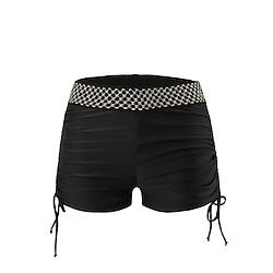 Light in the box Dames Zwemkleding Rekbare boxershorts Zwempak Lapwerk Hoge taille Vakantie Strand Kleding Effen Kleur Mouwloos Badpakken