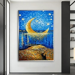 Light in the box handgemaakte van gogh reproductie van sterrennacht olieverfschilderij op canvas handgeschilderde replica van beroemd meesterwerk woondecoratie voor woonkamer geen lijst