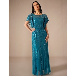 Strak / kolom Jurken voor bruiloftsgasten Elegant Jurk Formeel Bruiloft gast Tot de grond Korte mouw Strak / kolom Jurken voor bruiloftsgasten Elegant Jurk Formeel Bruiloft gast Tot de grond Korte mouw