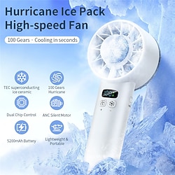 Ice Cooling USB Handheld Fan – 100-Speed Portable Mini Fan with Silent Operation for Outdoor Use