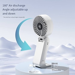 Foldable Handheld  Desktop Fan – 100-Speed Digital Display, 180° Adjustable, USB-C Rechargeable