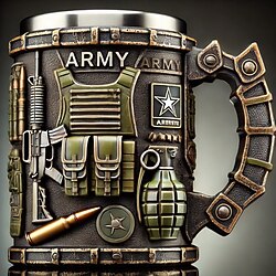 250th Anniversary Military Commemorative Mug, Patriotic 4th of July Independence Day Veterans Day Gift for Men U.S. Marine Corps Collector's Mug, Creative Resin  Stainless Steel Drinkware