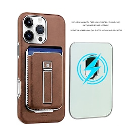 Phone Case For Apple AirTag iPhone 16 Pro Max Plus iPhone 15 14 Pro Max Plus iPhone 13 12 Pro Max Back Cover Magnetic Adsorption with Stand Holder Magnetic Support Wireless Charging Retro