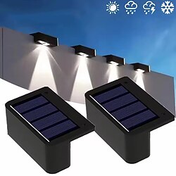 4/8 Pcs LED Solar Wall Lights Outdoor IP65 Waterproof Wall Lamp for House Yard Stair Fence Pool Garden Decor Lighting