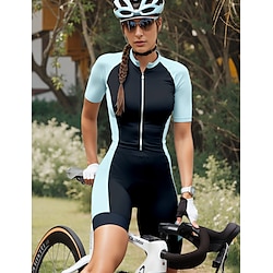 Women's Triathlon Tri Suit Short Sleeve Mountain Bike MTB Road Bike Cycling White Pink Royal Blue Graphic Bike Breathable Quick Dry Spandex Lycra Sports Graphic Clothing Apparel
