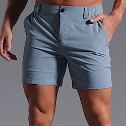 Men's Dress Shorts Burmuda Shorts Work Shorts Pocket Plain Comfort Breathable Short Outdoor Business Fashion Casual Black Blue