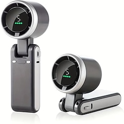 New High Speed Handheld Small Fan Turbo Fan Portable USB Rechargeable Neck Folding Electric Fan