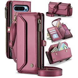 Phone Case For Google Pixel 9 Pro XL Pixel 8 Pro Pixel 8 Pixel 9 Wallet Case with Lanyard with Wrist Strap Kickstand TPU PU Leather