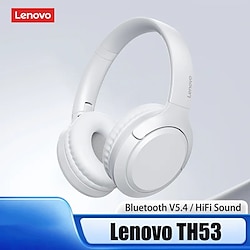 Lenovo TH53 Bluetooth V5.4 Earphone HiFi Stereo Sound with Music Mode Headphone Bulit-in 2 Mics for HD Calls Headset