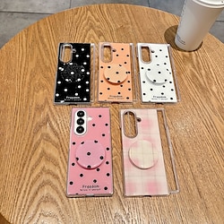 Phone Case For Samsung Galaxy Z Fold 7 Z Fold 6 Z Fold 5 Z Fold 4 Back Cover with Stand Holder Shockproof Retro TPU PU Leather