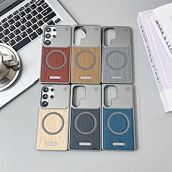 Phone Case For Samsung Galaxy S25 Ultra S24 Ultra S23 Ultra Back Cover Magnetic Support Wireless Charging Shockproof PC