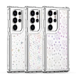 Phone Case For Samsung Galaxy S25 Ultra S24 Ultra Plus S23 Ultra A55 A35 A25 A15 5G Back Cover Transparent Shockproof Heart Butterfly TPU Acrylic PC
