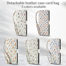 Phone Case For Samsung Galaxy S25 S25 Plus S25 Ultra S24 Ultra S24 Plus S24 Ultra Plus S24 FE A55 A35 A25 A15 5G A73 A13 5G Wallet Case with Stand Holder with Lanyard Card Slot Flower Floral TPU PU