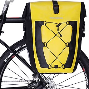 Volkcam Bike Pannier Bag 20L Dry Bag Bicycle Rear Seat Panniers Waterproof Cycling Storage Pouch Shoulder Bag with Rubber Handle Black 