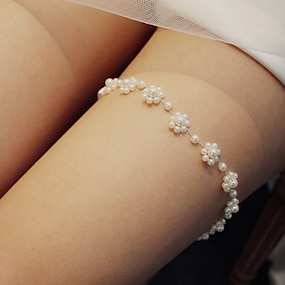 PETSOLA Perle Di Cristallo Da Sposa Perline Di Pizzo Giarrettiera Festa Ragazze Accessori Donna 