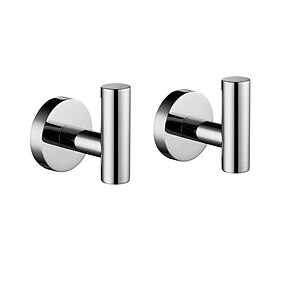 Hoooh Bathroom Towel Hook 2 Pack B101-BN-P2 Brushed Stainless Steel Coat/Robe Clothes Hook for Bath Kitchen Garage Wall Mounted 
