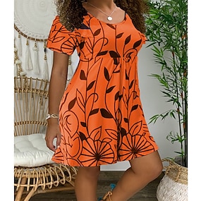 burnt orange t shirt dress