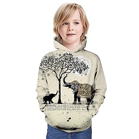 5/6, Royal Blue Toddler Little Boy Love Big Bear Face 3D Hoodie Sweatshirt 
