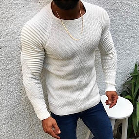 SportsX Mens Chic Soft Pullover Crewneck Long-Sleeve Knitwear Sweaters 