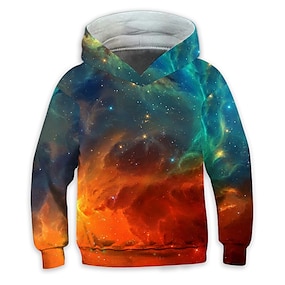 Sikye Fashion 3D Hoodies,Kid Boys Girls Galaxy Pattern Printed Sweatshirt Fall Winter Pullover Kangaroo Pocket 