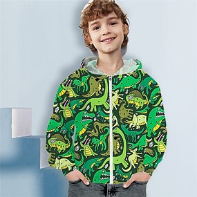 N+V Sweatshirt Dinosauro per Bambini Scuola All/'aperto Felpe Tops in Cotone Autunno Inverno Felpa Bimbo 2-7 Anni Casuale Maniche Lunghe Felpa