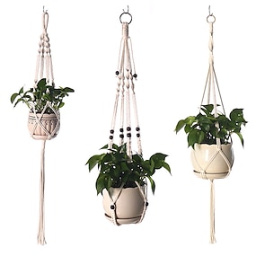 Hand-Woven Rope Owl Net Bag Flower Basket Hanging Basket Decoration Wall Hanging 