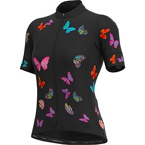 Women Cycling Jersey Short Sleeve Breathable with Pockets Flower 