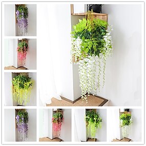 Purple Acamifashion Real Touch Feel Fake Bouquet Artificial Osier Rattans Plastic Bracketplant Plant Fake Greenery Wall Decor
