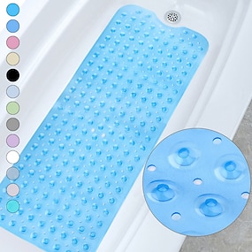 Bath Tub Mat Extra Long Anti Slip Bathroom Shower Bathtub Antibacterial Massage 