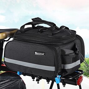 Vbestlife Bike Trunk Bag Waterproof Bike Rack Rear Seat Bags Bicycle Pannier Bag Pad Package Handbag with Tail Warning Safety Light for Road Bikes Mountain for Night Cycling 