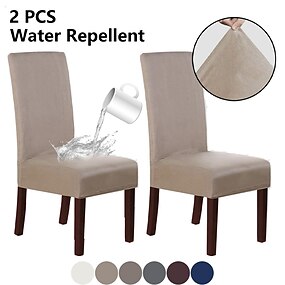 Black,2 per set Removable Washable Short Parsons Kitchen Chair Covers Dinging Chair Slipcovers for High Back Chairs set of 2 Chair Protective Covers SearchI Stretch Chair Covers for Dinging room 