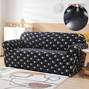 Black LITTLEGRASS Sofa Covers for L-shaped Elastic Stretch Set of 2 3 Sitzer 3 Sitzer 