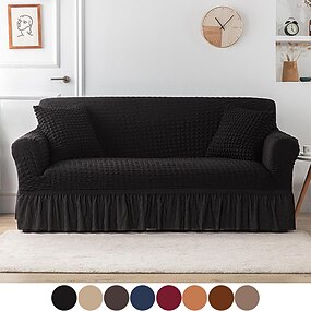 Armchair Couch Slipcover High Elastic 4 Seater Cushion Covers Saver for Sectional Sofa in Grey Khaki Navy Blue Burgundy Dark Brown UMIWE Sofa Covers 3 Seater and 2 Seater 