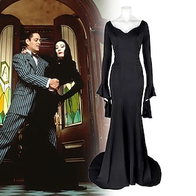 Morticia Addams Mermaid Dress Wednesday Addams Goth Black Dress Addams family Women's Movie Cosplay Costume Fashion Masquerade