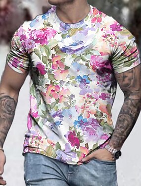 Floral, Men's 3D T-shirts, Search 