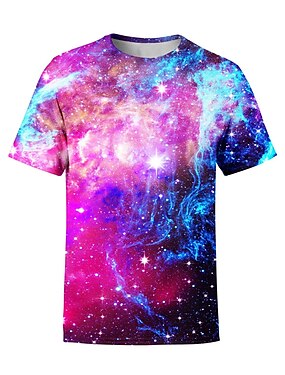 Lo spazio Galaxy 3D Teschio Stampa Da Donna Uomo Casual T-shirt a manica corta Graphic Tee 