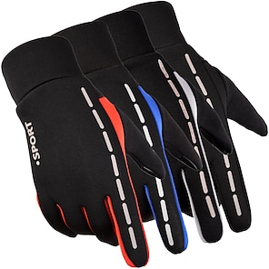 cheap -Winter Touch Glove Bike Gloves / Cycling Gloves Ski Glove Mountain Bike Gloves Mountain Bike MTB Anti-Slip Touch Screen Thermal Warm Reflective Full Finger Gloves Sports Gloves Fleece Silicone