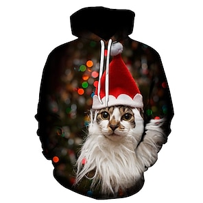 cat christmas moletom com capuz